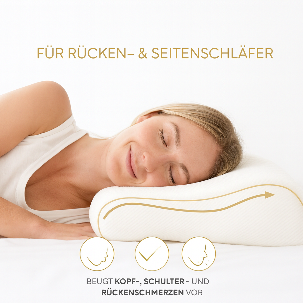 Nackenkissen orthopädisch aus Memory Foam - höhenverstellbar - Lavendelduft – Beno-Sleep®