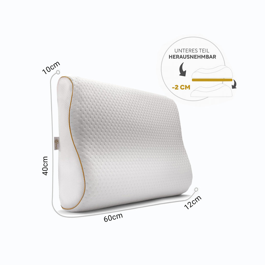 Nackenkissen orthopädisch aus Memory Foam - höhenverstellbar - Lavendelduft – Beno-Sleep®